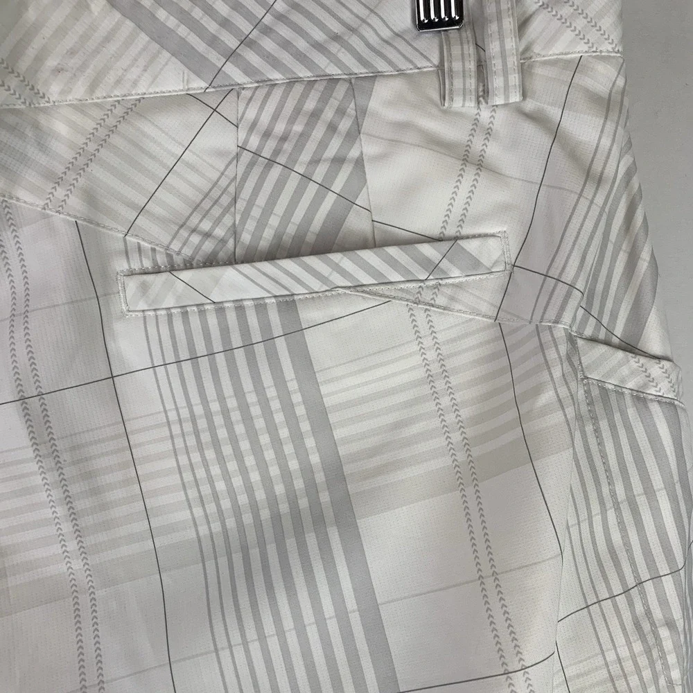 Ogio Golf Pants‎ Tag 36x32 (Measure 36x27.5) White Gray Plaid Stretch